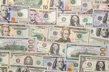 Various US dollar banknote