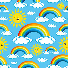 Rainbows pattern for seamless background.