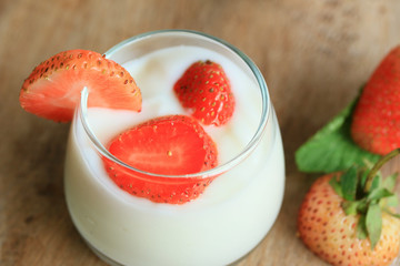 Yogurt smoothie fresh strawberry
