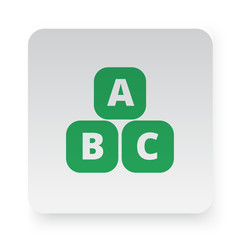 Green Abc Blocks icon in circle on white app button