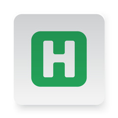 Green Helicopter Platform icon in circle on white app button