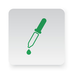 Green Pipette icon in circle on white app button