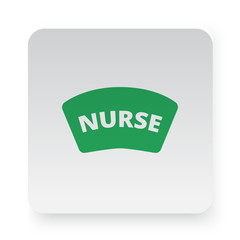 Green Nurse icon in circle on white app button