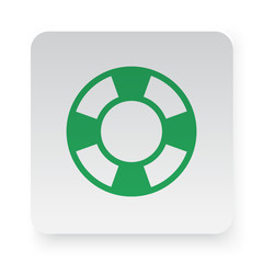 Green Life Buoy icon in circle on white app button