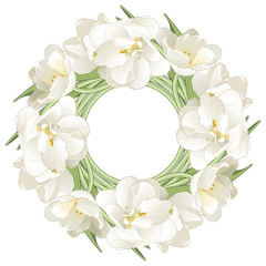 Fototapeta na wymiar Flower wreath of tulips
