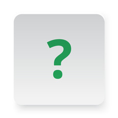 Green Question Mark icon in circle on white app button