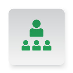 Green Organization icon in circle on white app button