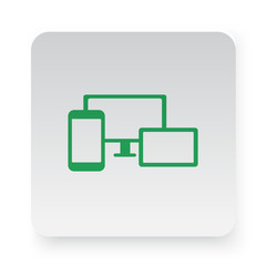 Green Responsive Media Design icon in circle on white app button