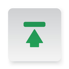 Green Upload icon in circle on white app button