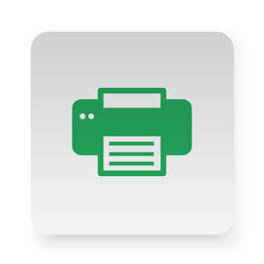 Green Printer icon in circle on white app button