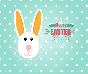 Happy Easter Card with Easter Bunny