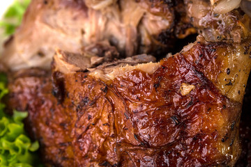 Obraz na płótnie Canvas Delicious roasted pork meat.