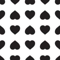 Monochrome seamless pattern with hearts