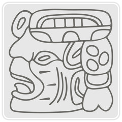 monochrome icon with American Indians relics dingbats characters for your design