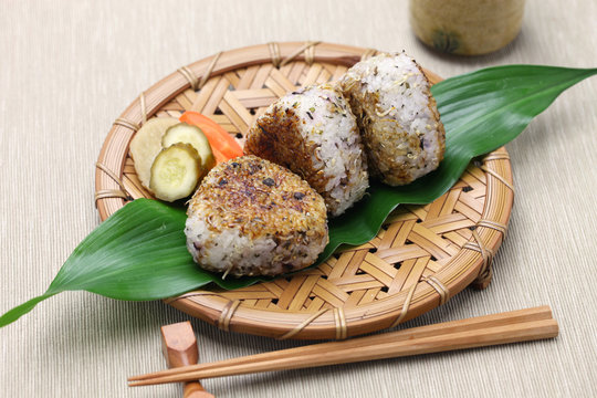 Yaki Onigiri, Grilled Rice Balls, Japanese Food