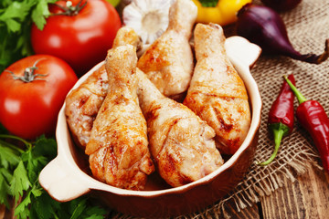 Roasted chicken legs