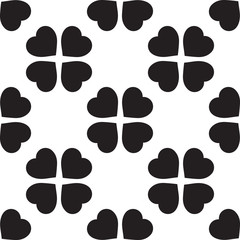 Fototapeta na wymiar Monochrome seamless pattern with clover leaves, the symbol of St. Patrick's Day in Ireland