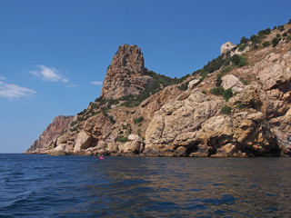 Fototapeta na wymiar Black sea coast near Sevastopol, Balaklava bay Crimea, Ukraine 