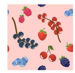 Seamless vector pattern with beautiful set of berries.
