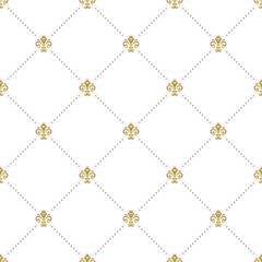 Fototapeta premium Seamless vector ornament. Modern geometric pattern with royal lilies