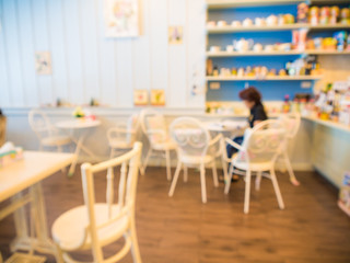 Blurred background of coffee shop