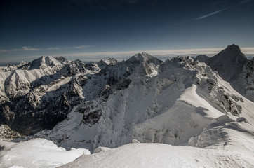 Zima ,szlak na Rysy ,Tatry,Polska,Słowacja