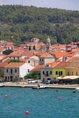Obraz premium Picturesque architecture in town of Vela Luka, on Korcula island, Croatia.