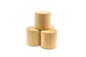 wooden toy blocks isolated on white background