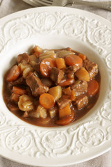 Rustic beef casserole or beef stew