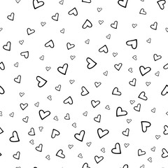 Seamless pattern with beautiful hearts