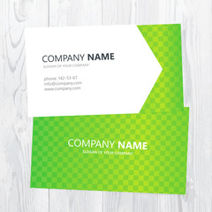 Vector business card design on wood texture
