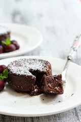 Fototapeta na wymiar Chocolate Lava cake / Molten lava cake, selective focus