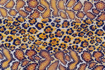 texture of print fabric striped leopard and snake leather