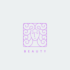 female face logo template