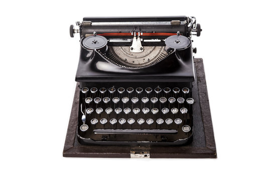 Old Typewriter Isolated On White