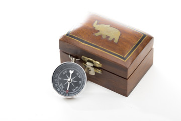 compass on the white background