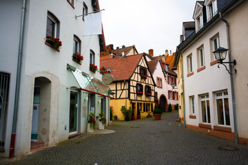 Fototapeta na wymiar Small European town street
