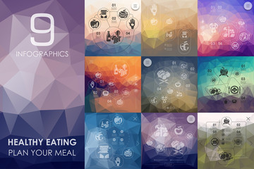 healthy eating infographic with unfocused background