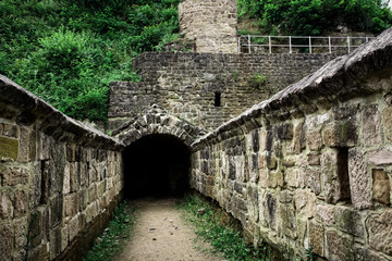 Fototapeta na wymiar Tunnel entrance to the old fortress