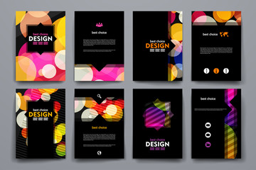 Set of brochure, poster design templates in abstract background style