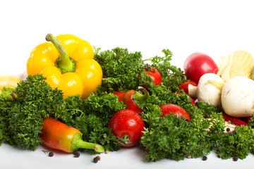 vegetables isolated on a white background