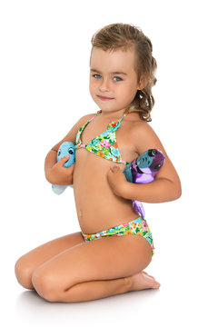 Cute girl in a swimsuit