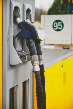 Petrol pump in petrol station