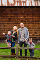 American Family of Four Lifestyle Portrait
