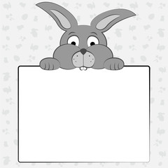 Bunny is holding a sheet of paper .