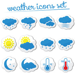 Weather icon set (stickers)