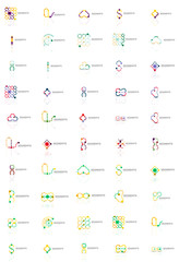 Abstract company logo vector collection. Set of thin line design abstract logotypes. Universal branding concepts