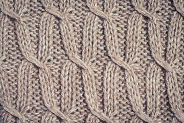 Knitted fabric wool texture close up