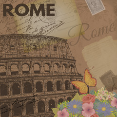 Obraz premium Rome vintage poster