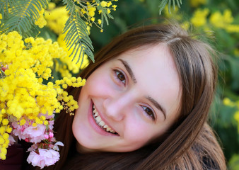 Happy woman in the spring